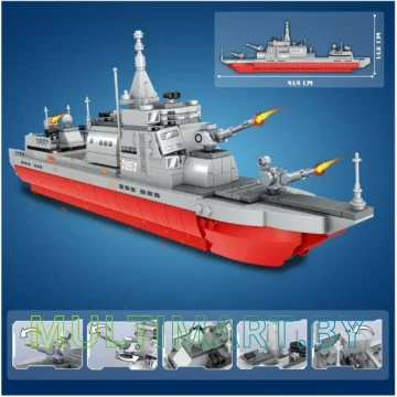 Конструктор Zhe Gao Military QL2122 Эскадренный миноносец Тип 055 картинка 3